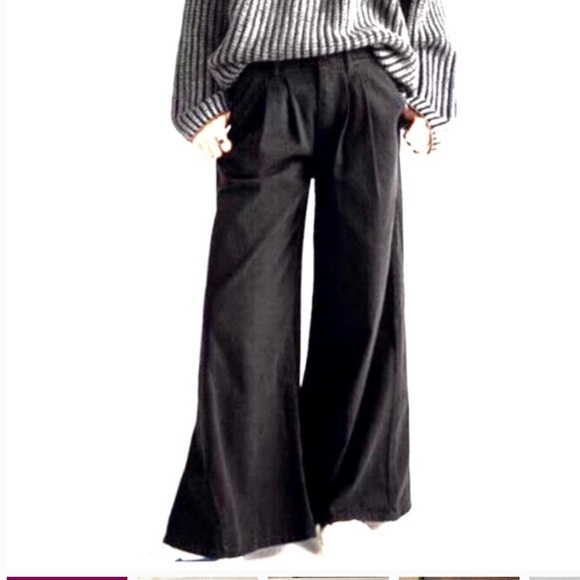 Free People WE THE FREE Womens High Rise Pleated Wide Leg - Picture 2 of 6